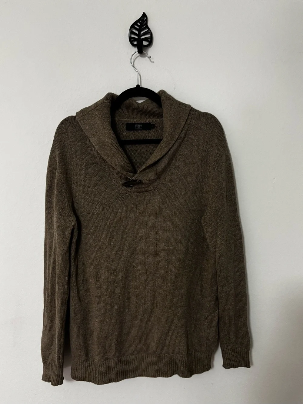J.Crew Men’s Shawl Collar Toggle Sweater Olive S